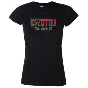 Tričko metal NNM Led Zeppelin Logo & Symbols Čierna XL